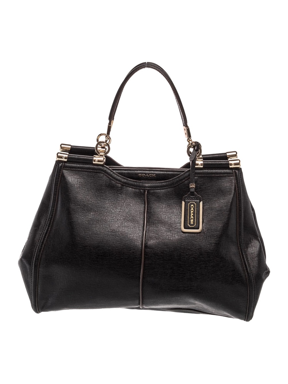Coach Madison Caroline Black Leather Carryall Satchel